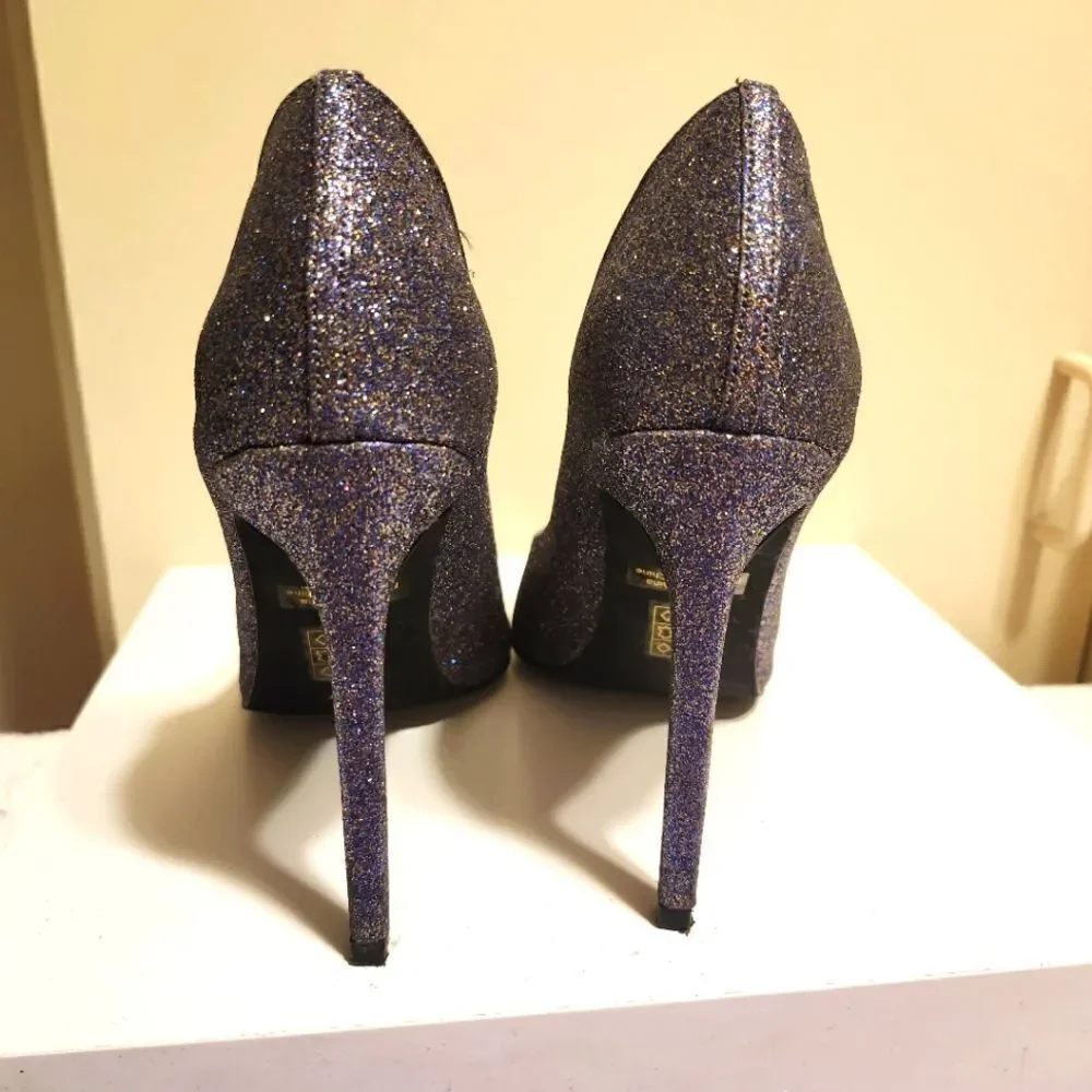 Jeffrey Campbell Purple Glitter Stiletto Pumps sz.9 Ret. $179 Worn once!